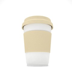 Coffee to go on white. 3d rendering.