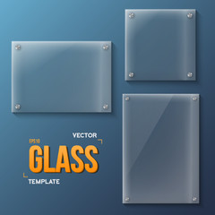 Set of Realistic Vector Glass Frame Templates. EPS10 Vector Plas