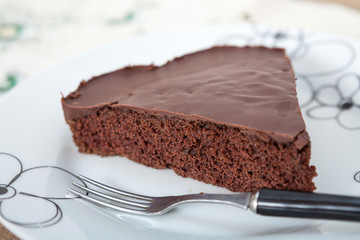 Homemade baked sweet chocolate cake