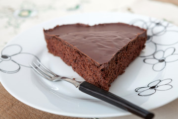 Homemade baked sweet chocolate cake