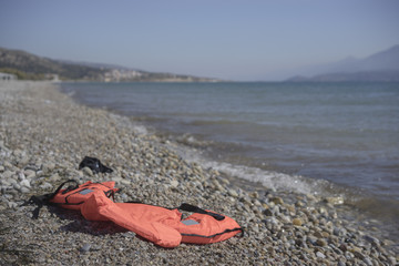 Life Jacket on Coast of Samos, Greece