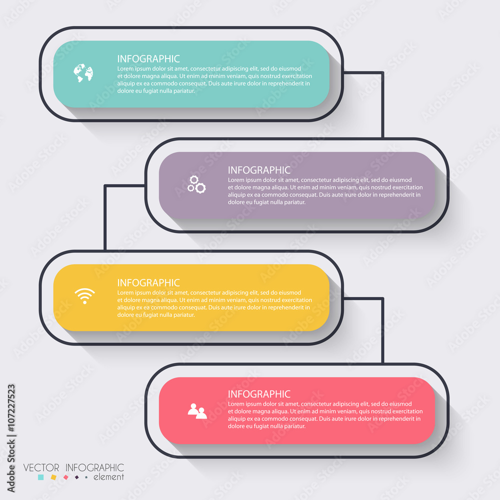 Wall mural vector colorful info graphics for your business presentations.