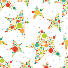 Colorful stars dotted seamless pattern. Good for children's stuff, wrapping paper, scrapbooking and stationery supplies.