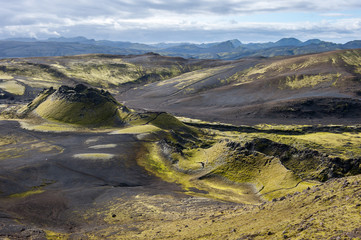 Volcanic landscape in Lakagigar, Laki craters, Iceland