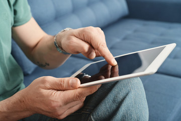 Obraz premium Digital tablet in hands