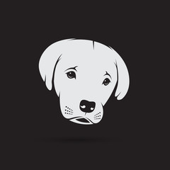 Vector image of an labrador puppy face on black background. Dog