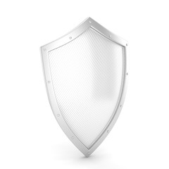shield icon on white. 3d rendering.