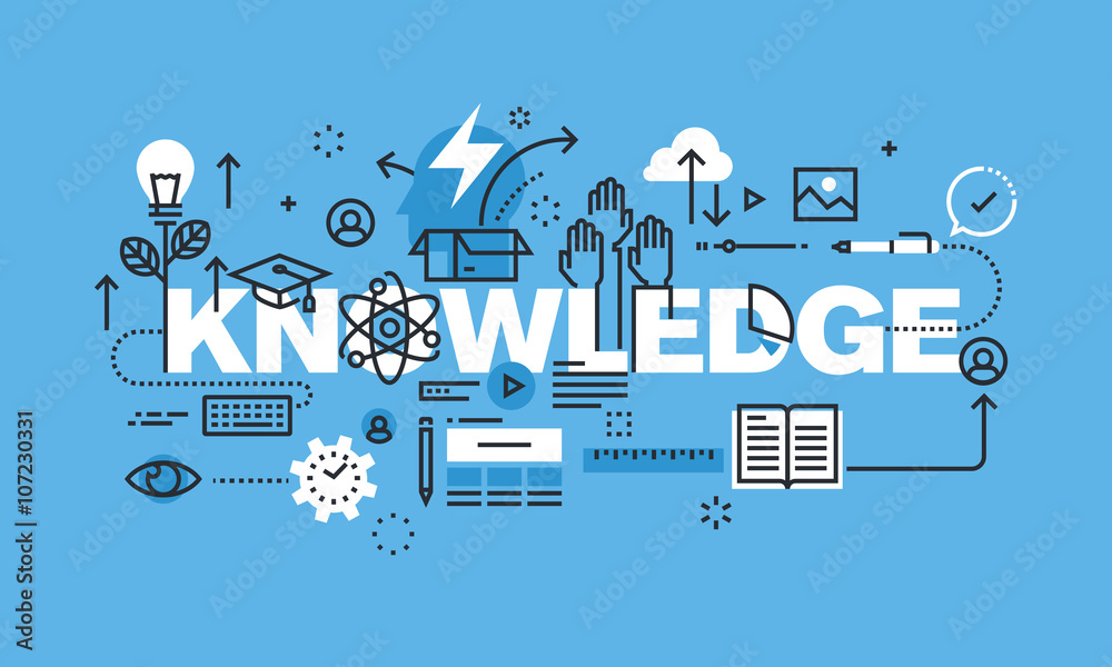 Poster modern thin line design concept for knowledge website banner. vector illustration concept for univer