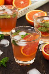 lemonade with red oranges, refreshing drink