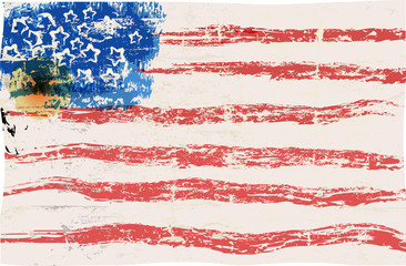grungy USA flag, vector illustration