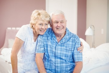 Smiling senior couple at home