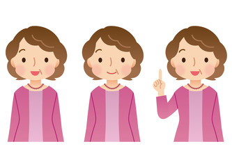 50代女性　表情　セット