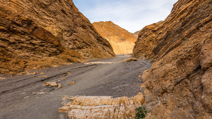 Narrow trail through Mosaic Canyon, Death Valley National Park, California