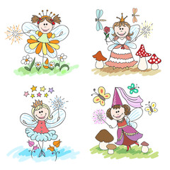 Little fairy children drawings