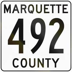 Image of a Michigan county route shield - Marquette county