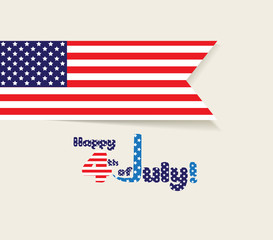 American Flag for Independence Day label