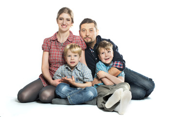 Happy Healthy Family Smiling Enjoying a Moment