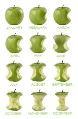 sequenza di dodici mele mangiate