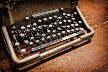 Old rusty typewriter