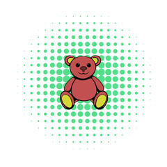 Teddy bear icon, comics style