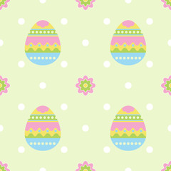 Seamless pattern with isolated easter eggs vector icons. Vector background for Easter holidays design