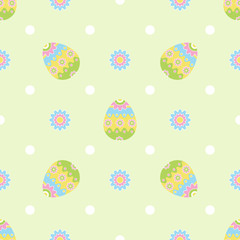 Seamless pattern with isolated easter eggs vector icons. Vector background for Easter holidays design
