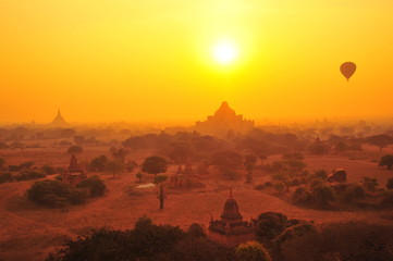 Old Pagodas in Bagan, Myanmar at Sunrise View Point