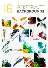 Fototapeta premium Set of modern geometric abstract shape backgrounds