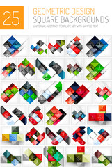 Set of square shape abstract backgrounds