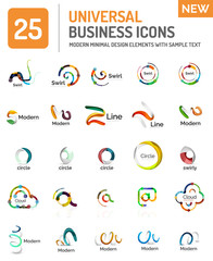 Logo collection, abstract geometric business icon set