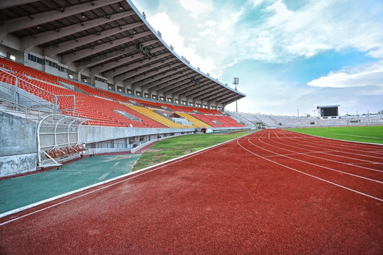 Run race track in sport stadium