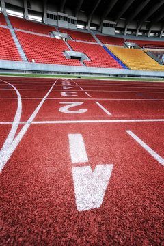 Run race track in sport stadium