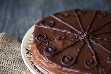 Chocolate cake with chocolate frosting