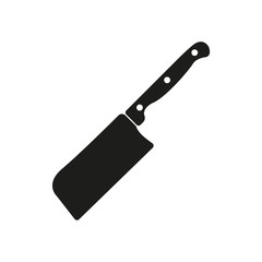 The knife for meat icon. Knife and chef, kitchen symbol.UI. Web. Logo. Sign. Flat design. App.