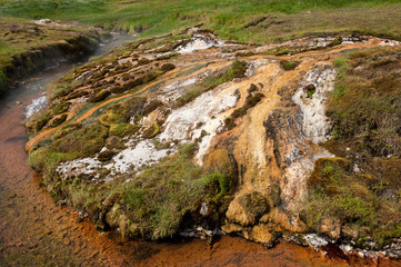 Geothermal valley near Hveragerdi, thermal springs, Iceland
