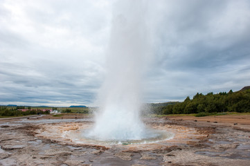 Strokkur geysir eruption, Golden Circle, Iceland