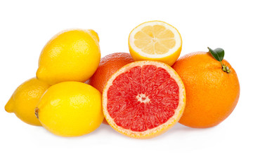 ripe tasty citrus fruit isolated on white