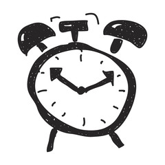Simple doodle of an alarm clock - 107244199