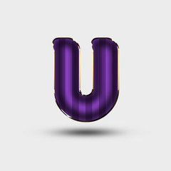 Violet striped letter - U
