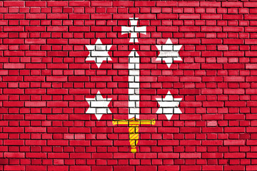 flag of Haarlem painted on brick wall