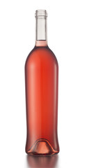 Unlabeled rose wine bottle