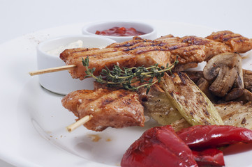 kebab with grilled vegetables