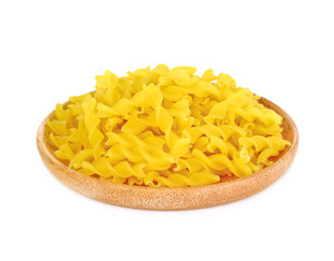 raw pasta on a white background