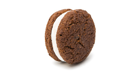 chocolate cookies with creme filing isolated