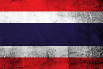 Thailand Flag on the concrete wall