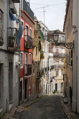 Narrow streets in Lisbon