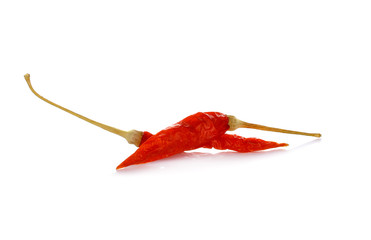 Dried red hot peppers, chilli isolated on white background