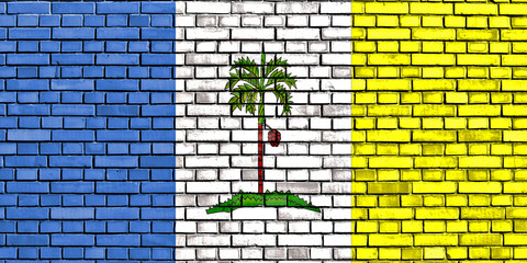 flag of Penang painted on brick wall