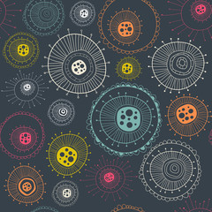 abstract colored flowers pattern