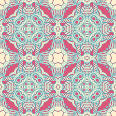 Fototapeta na wymiar Seamless abstract pattern, hand drawn texture for Wedding, Bridal, Valentine's day or Birthday Invitations. Floral geometric background. Fabric or paper print.